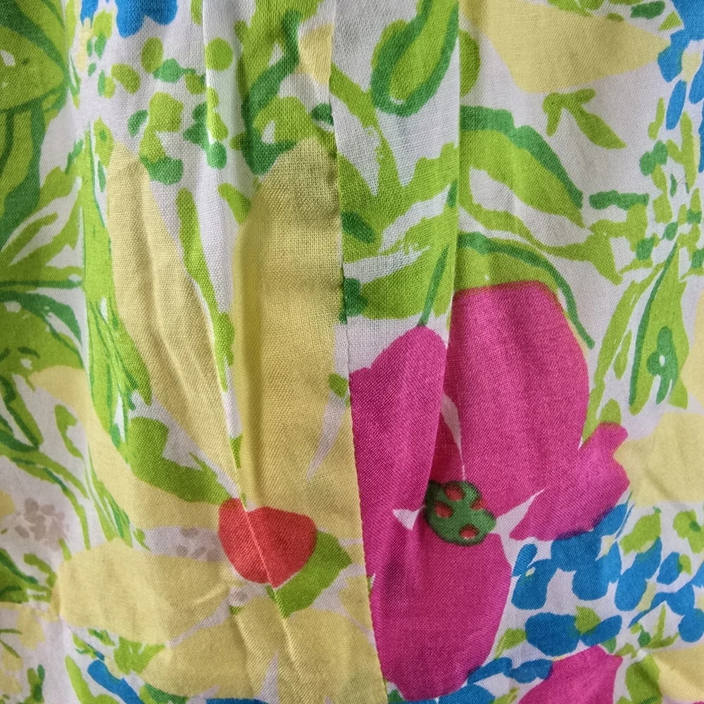 Lilly Pulitzer Franco Blue Eyed Girl Tie Back Strapless Multicolor Floral Dress - Picture 5 of 16